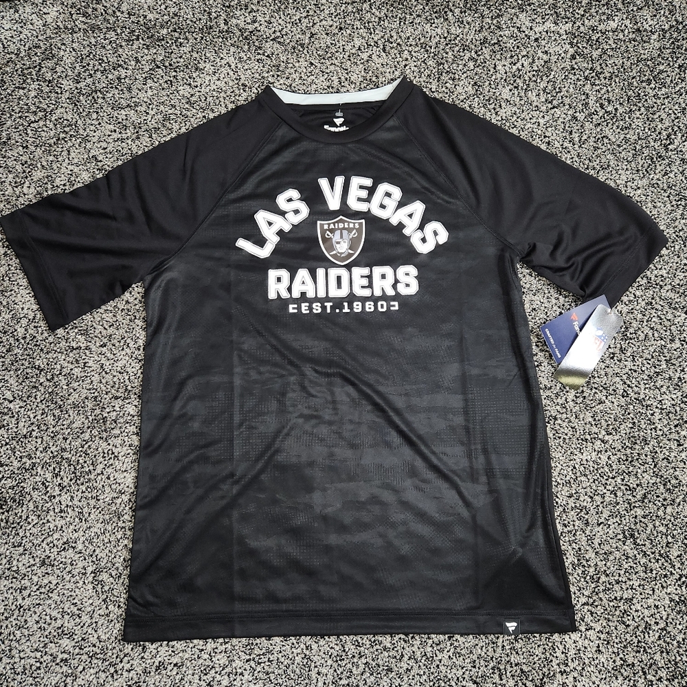 las vegas raiders Black T Shirt,men's Large, Fanatics, NFL, Football Dri-Fit Nwt